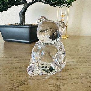 Vtg Princess House Figurine Crystal Weight Teddy Bear Germany 24% Lead Crystal
